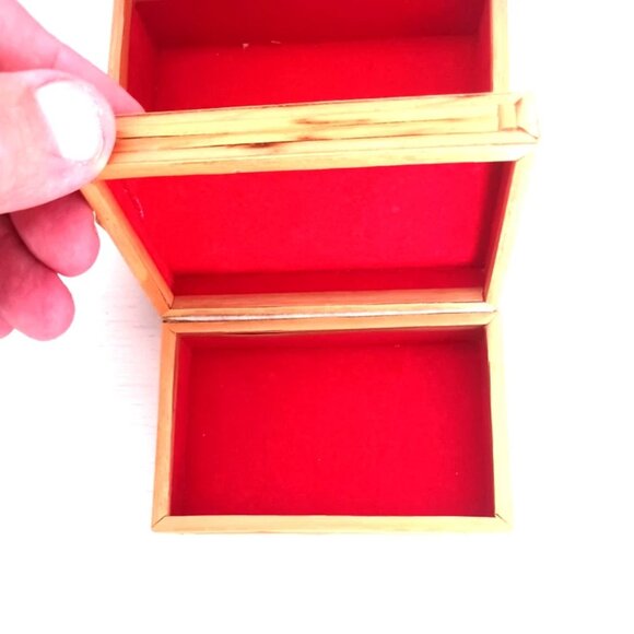 Vintage Hawaii Souvenir/ Trinket Nesting Boxes Bamboo Wood Lot Of 2 - Picture 8 of 8